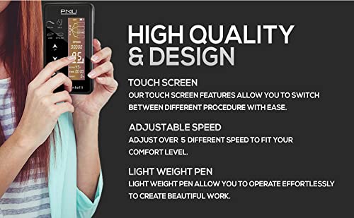 Intelli Professional Digital Permanent Makeup Machine Kit For Eyebrow Tattoo Multi Function Microshading - Microblading Lcd Panel - Ombre Powder Brows. Lip Blushing Eyeliner- Supplies (Machine, Gold) #TOP7