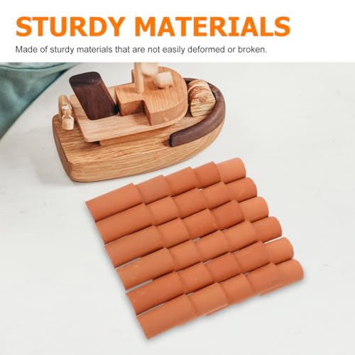 Levemolo Miniature Roof Tiles: 30pcs Bricks Dollhouse Miniature Tile Model Building Set Cement Bricks Landscape Accessories for DIY Roofing