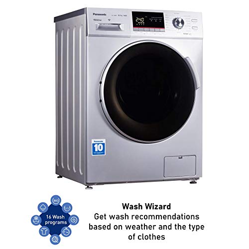Image of Panasonic NA-148MF1L01 8Kg Wi-Fi Enabled Inverter Front Load Fully-Automatic Washing Machine, Silver