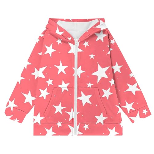 DDAPJ pyju Hoodies for Girls Zip Up Jackets Cute Flower Print Long Sleeve Oversized Sweatshirt Tween Girls Clothes 4-12 Years4