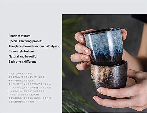 Lxuwbd- Ceramic Teacup, Kung Fu Tea Set, Coffee Cup，Yerba Mate Set - Ceramic Mate Cupset Of 4 (4-Color, Ceramic Cups) #TOP4