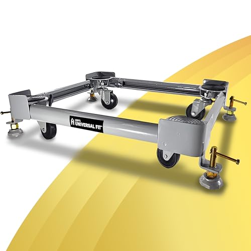Image of LSRP's Universal Fit Bheema Series Washing Machine Stand 7Kg,8Kg,9Kg,10Kg,6Kg,6.5 Kg Top & Front Load Trolley-100% Heavy Metal Body-200Kg Capacity- Solid Wheels- Adjustable Size- Anti Vibration Jacks
