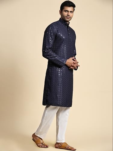 Image of Pro-Ethic Style Developer Mens Indian Traditional Cotton Kurta Sets, Men Kurta Set Indian Wedding Dress (A-117)