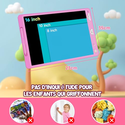 16 Pouces Tablette d'écriture pour Enfants, Tablette de Dessin LCD Tableau – vue 5