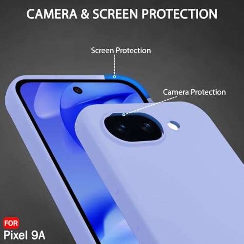 Image of TheGiftKart Genuine Liquid Silicone Back Cover Case for Google Pixel 9A | Soft Micro-Fibre Lining Inside | Camera Protection Bump | Shockproof Back Cover Case for Google Pixel 9A (Silicone, Iris)