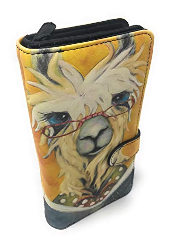 Shag Wear Llama Reading Bedtime Stories Large Wallet for Women and Teen Girls Vegan Faux Leather 7