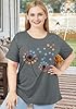 VVNTY Women’s Plus Size T Shirts Cute Dandelion Print Graphic Tshirt Oversized Summer Short Sleeve Round Neck Top XL-5XL (grey1,4XL Plus,) #2