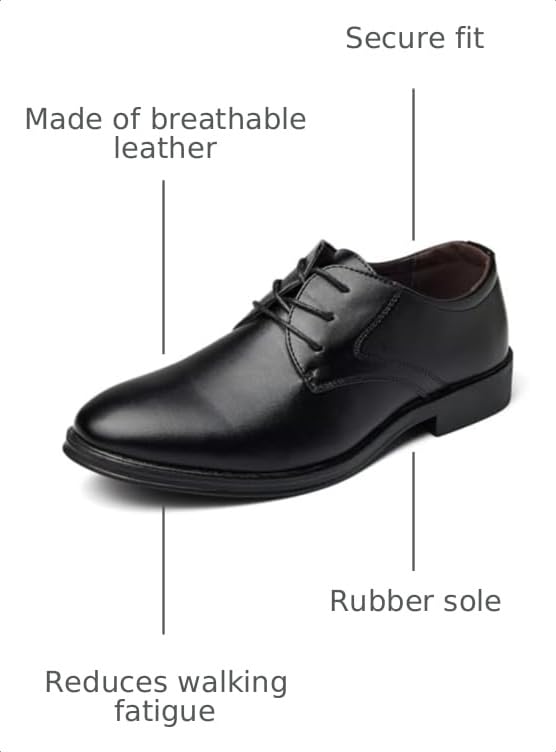 Image of Men's Formal Modern Oxford Dress Shoes Business Wedding Work Lace Up Derby Shoes