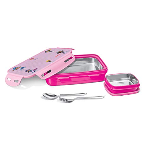 Milton Steely Deluxe Mini Inner Steel Kids Tiffin Box, Dark Pink, steel - Image 2