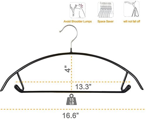 Voilamart Pack of 30 Coat Hanger,Light-Weight Non-Slip Knitwear Hanger,Metal Clothes Hangers No Shoulder Bumps for Knitwear Dress with Hook Jumper Hangers