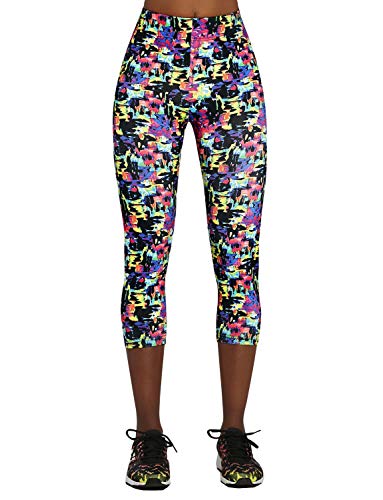 BAS BLEU Leggings Estampados De Deporte para Mujeres, Pernera 3/4 Revel 70, Negro,3