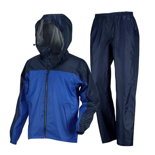 カジメイク レインウェア 上下 メンズ レディース レインスーツ 軽量 雨具 カッパ ヘルメット対応 ゴルフ 自転車 バイク 作業 3430 ライトシールドレインスーツ