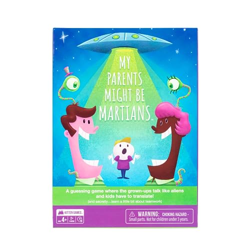 Exploding Kittens My Parents Might be Martians 2+ Players - Ages 4+ - 10 Minutes to Play - Teamwork and Guessing Game - Kid Friendly Card Game, Family Game Night, Parents and Kids Game