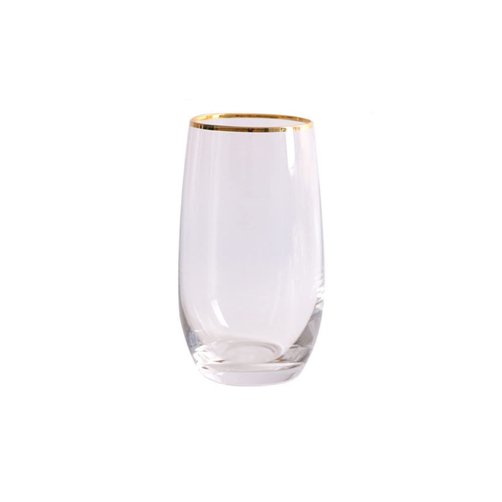 TYUHDUYUR Glass Cups Glass Tumblers Household Drinking Glasses Clear Juice Wine Cups Wine Glass with Gold Rim Crystal