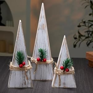 3 Pack Wood Small Christmas Trees, Farmhouse Tabletop Christmas Tree, Rustic White Christmas Decor for Fireplace, Mantle, Shelf, Christmas Holiday Decorations (9.5"+7.8"+5.9") 3 Pack Wood Small Christmas Trees Farmhouse Tabletop Christmas Tree Rustic White Christmas Decor for Fireplace Mantle Shelf Christmas Holiday Decorations 957859