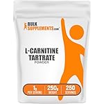 BulkSupplements.com L-Carnitine Tartrate Powder - Amino Acid Powder, Carnitine Supplement - Unflavored & Gluten Free, 1g per Serving, 250g (8.8 oz) (Pack of 1)