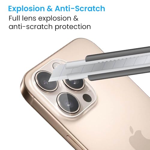 Image of ArmourPro Premium Camera Lens Protector Tempered Glass Compatible For iPhone 16 Pro Max and iPhone 16 Pro With Edge To Edge Coverage (Full Transparent) (Pack of 1)