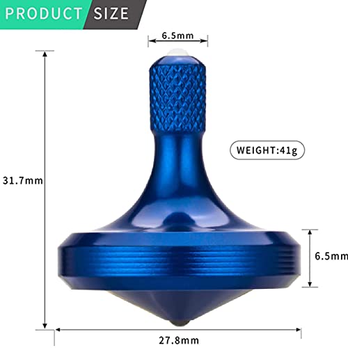 CHEETOP Precision Metal Spinning Top, Well Made Stainless Steel Spin Long Lasting Exceed 8 Mins Desktop Gyro EDC Toy, Perfect Balance Easy to Use Kill Time Efficiently (Pro Max-Royal Blue) - Thumbnail 2