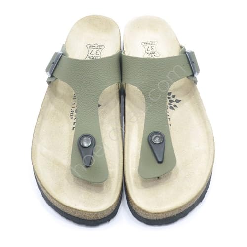 Pantoufles PA Haki pour femme chausson maison chaud et confortable