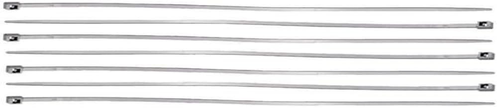 Bulk Hardware BH04209 Coloured Cable Tie for Wheel Trims, 4.6 x 300 mm, 12 inch - Silver, Pack of 50