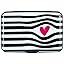 Black White Striped Heart
