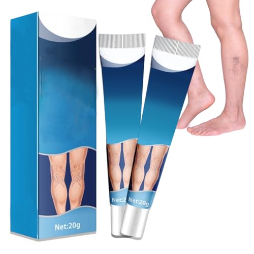 2 pezzi Crema per Vene Varicose, Crema Capillari, Crema Anti Varicose, Gambe Stanche e Pesanti, Rotti Circolazione Gambe Piedi Pesanti Gonfie e stanche idratante, 100% Naturale