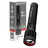 Ledlenser P7R Rechargeable Flashlight - 4600mAh Li-ion, Black - 2000-Lumen Boost & 320m Beam, High-Lumen Flashlights - Flicker-Free Flood-to-Spot Beam - 80h Runtime & Fast USB-C Charging