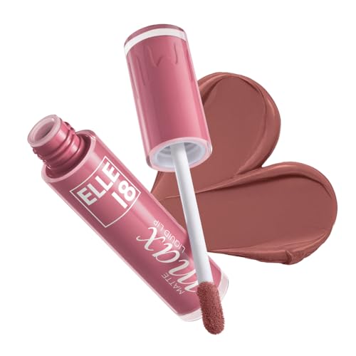 Image of Elle18 Matte Max Liquid Lipstick - Nude Spice, for Smooth Lips, with Hyaluronic Acid & Vitamin E, Blur Matte Finish, Transferproof & Smudgeproof - 6ml