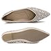 Women's Rhinestone Flats Fashion Pointed Toe Pearl Diamond Low Heel Dress Wedding Flats Work Business Dance Ballet Flats Apricot Size - 7.5