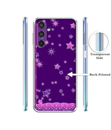 Image of Amazon Brand- Solimo Sparkling Stars Printed Silicon Soft TPU Back Case Cover Compatible for Samsung Galaxy M35 5G