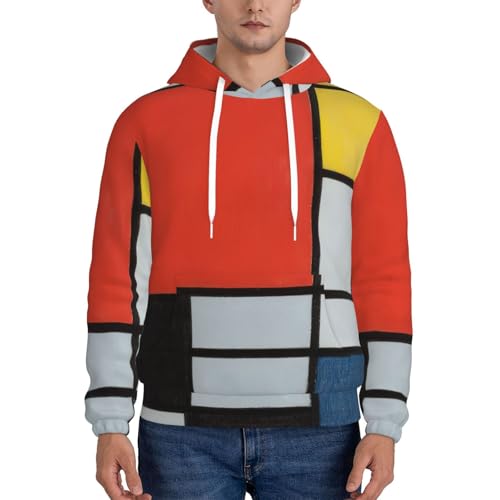 Pull polyester homme EdWal composition rouge jaune bleu noir sweat à capuche - 2