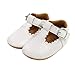 Siyova Scarpe in Pelle da Neonata SandaliBallerine Suola Morbidacarino Neonata Scarpe Primi Passi conPU Antiscivolo PrincipessaScarpine da Casual Passeggio Bimba (Bianca, 0-6 Mesi)