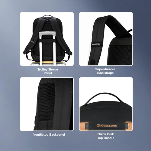Image of HARISSONS Prizma Laptop Backpack | 35L | Durable & Travel-Ready | Elevated Laptop Protection | Office, Travel & Daily Commute