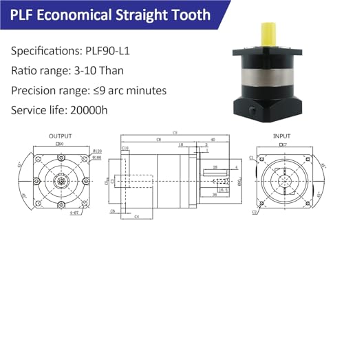 Réducteur planétaire PLF90 cadre 90mm rapport 3:1 pour transmission - 4