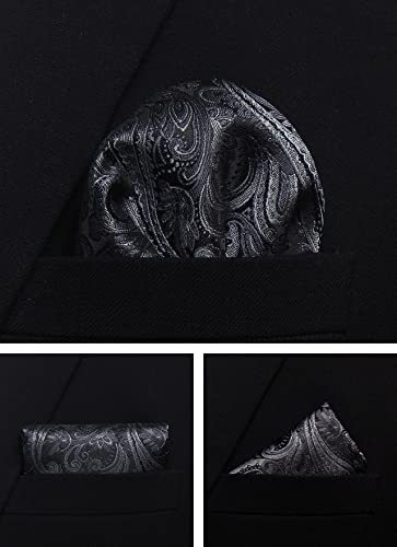 Image of Paisley Floral Mens Tie Formal Necktie Pocket Squares Ties Clips Cufflinks Classic for Men Set