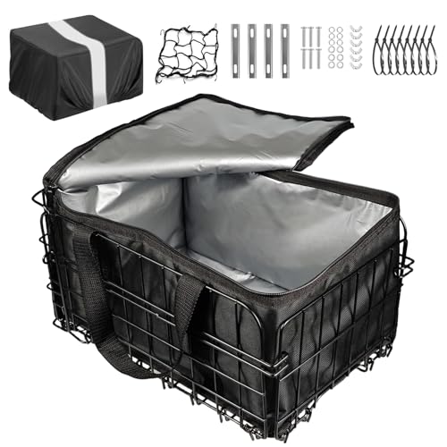 Foldable Rear Bike Basket with Rain Cover