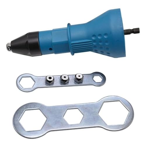 Cordless Electric Rivet Gun Adapter Kit Rivet Nut Drill Adaptor Riveting Tool Insert Nut Hand Tool Power Machine Accessories Blue