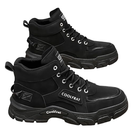 Zapatillas de senderismo para hombre, zapatos de trekking, antideslizantes, amortiguadas, para deportes y exteriores, con cordones, para montañas, para verano, para hombre, Negro , 42 EU