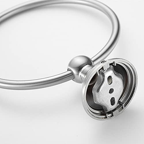 Sagetta Nickel Bathroom Hardware Set, 5-Piece Bath Accessories Set Wall Mount Includes 20 In Towel Bar, 16 In Towel Bar, Towel Ring, Tp Holder, Towel Hook Brushed Nickel #TOP3