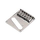 Placa de puente cromada con seis sillines de estilo bloque ajustables.