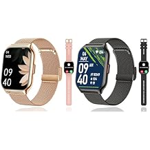 2-Pack Smart Watch with 4 Bands, 2.0" Fitness Tracker WatchDial/Answer Calls with Heart Rate/Blood Pressure/Blood Oxygen Monitor for Android iOS
