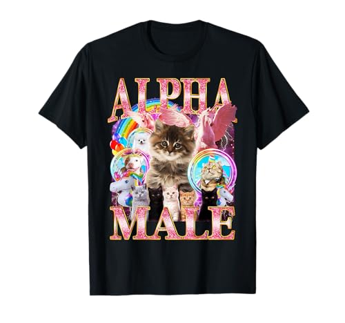 Lustige Alpha-Katze, männlich, niedlich, Katzenliebhaber T-Shirt