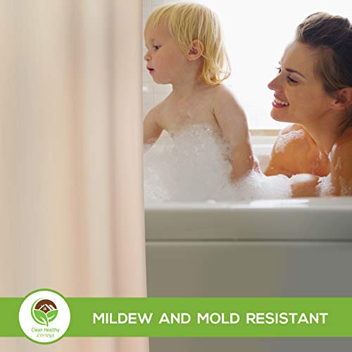 Clean Healthy Living Premium Peva Taupe Shower Curtain Liner With Magnets & Suction Cups - 70 X 71 Inches Long #TOP2