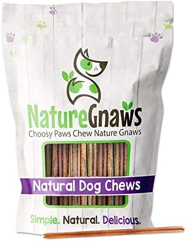 Nature Gnaws Extra Thin Bully Sticks for Dogs - Premium Natural Beef Dental Bones - Long Lasting Dog Chew Treats for Small Dogs &…