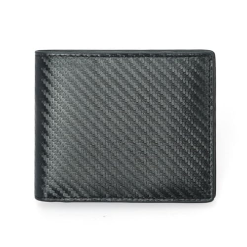Carbon Fiber Pattern Anti-theft Brush Wallet Short Top Leather Men's Wallet(D)