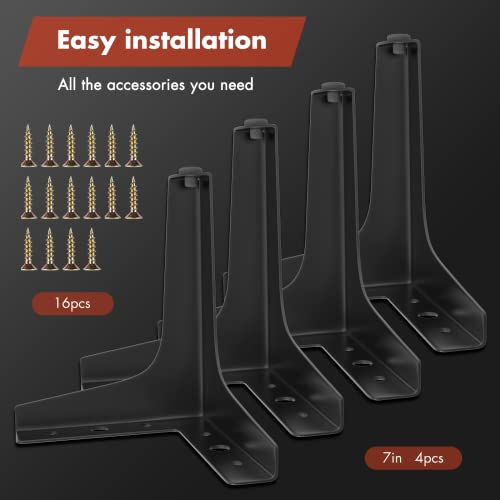 Supermaster Furniture Legs 7 Inches Metal Furniture Legs Diy Black Legs For Furniture Set Of 4 For Cabinet Dresser Sofa Couch Chair (Black) #TOP4