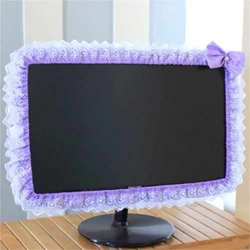 Decoración de hogar para monitor con encaje morado de 23 a 26 pulgadas y lazo decorativo 2
