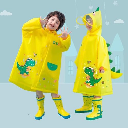 Image of Bold N Elegant 3D Kids Cartoon Soft Luxurious Waterproof Raincoat Rain Jacket Rain Suit with Backpack Space and a complimatory Storage Pouch for Kids Boys n Girls