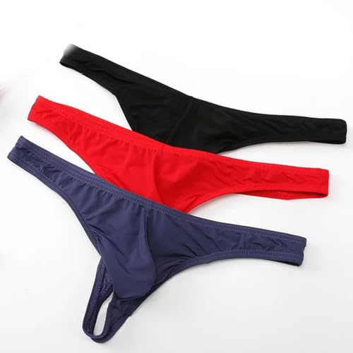 KWTF Paquete de 3 Ropa Interior para Hombres, Calzoncillos para Hombres más Baratos, Bikini Tipo Tanga Gay de Talla Grande, Bragas para Hombres, Tanga, lencería de Cintura Baja