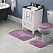 Old Traditional Bath Rug Purple 3 Piece Set - Lid, Contour, Bath Rug